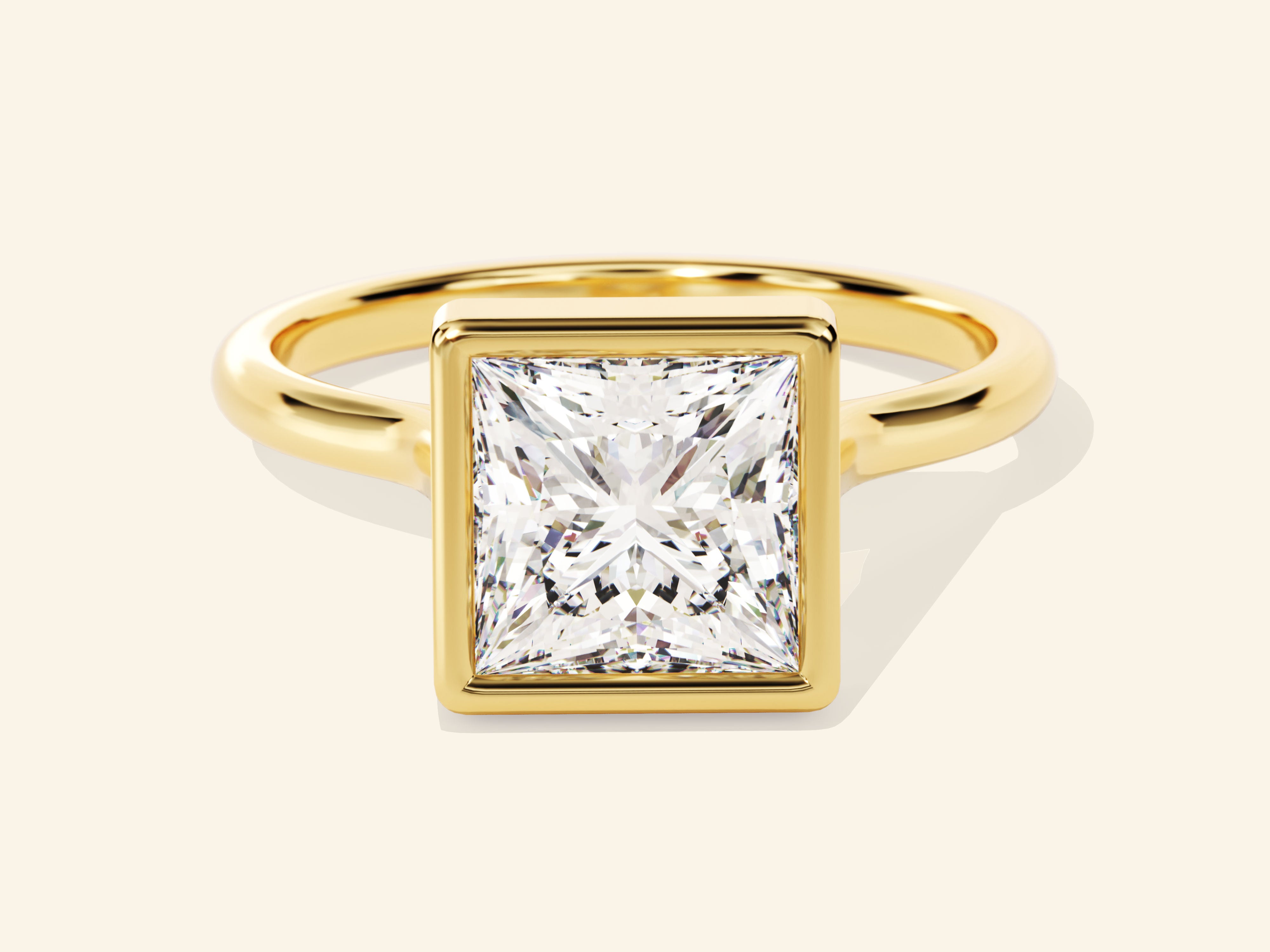 Bezel Princess Engagement Ring