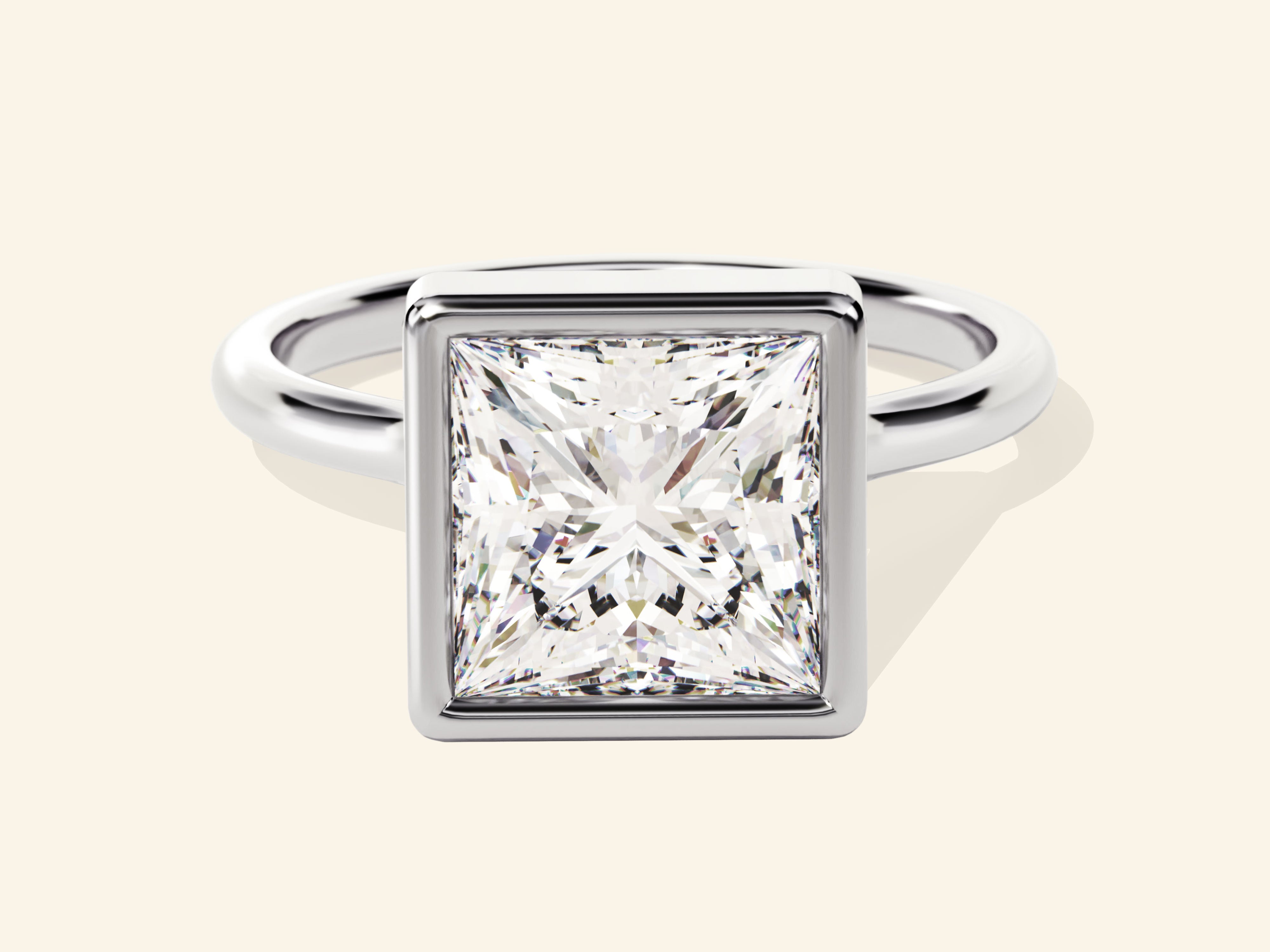 Bezel Princess Engagement Ring