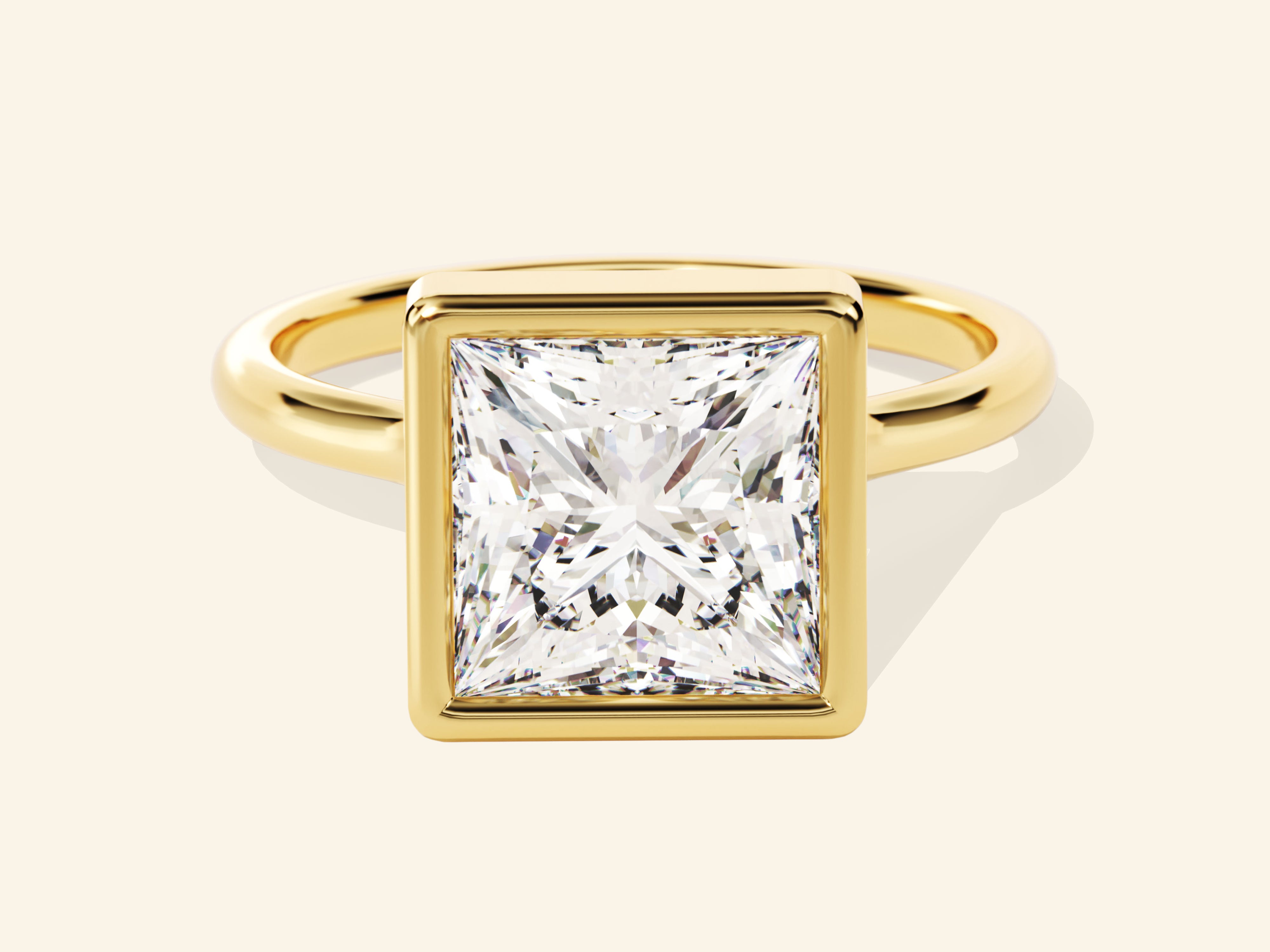 Bezel Princess Engagement Ring