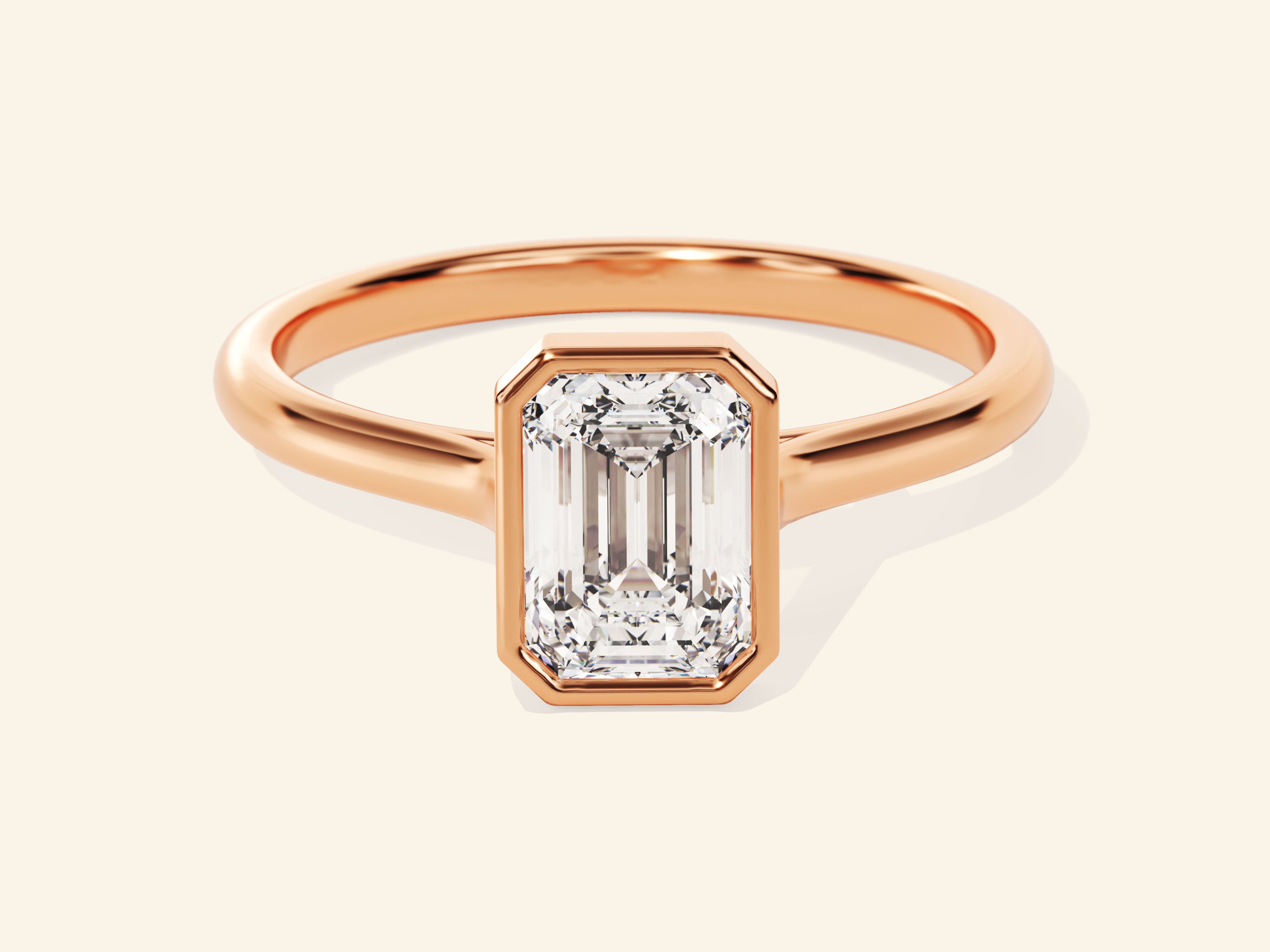 Bezel Emerald Engagement Ring