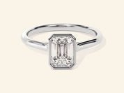 Bezel Emerald Engagement Ring