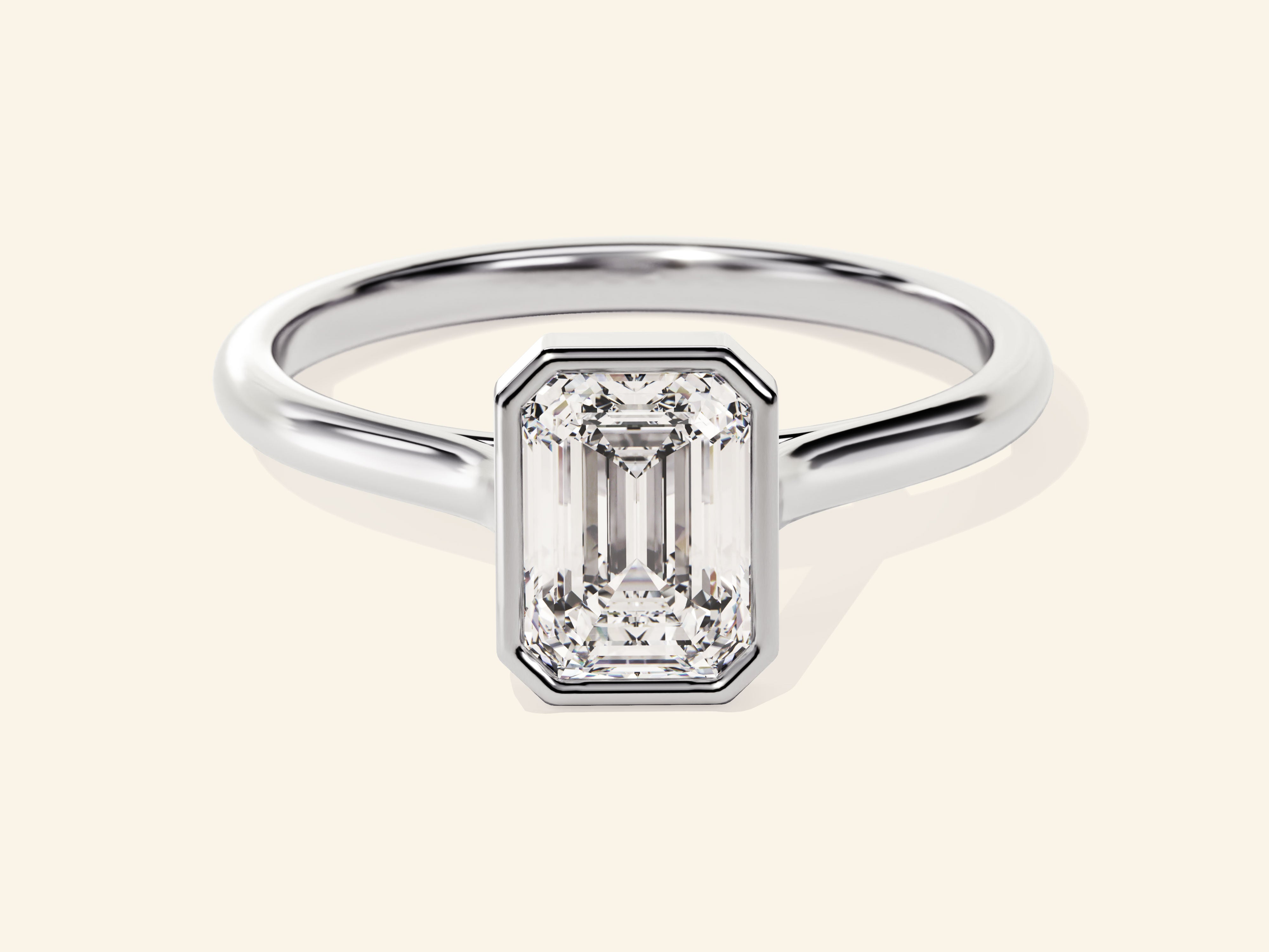 Bezel Emerald Engagement Ring