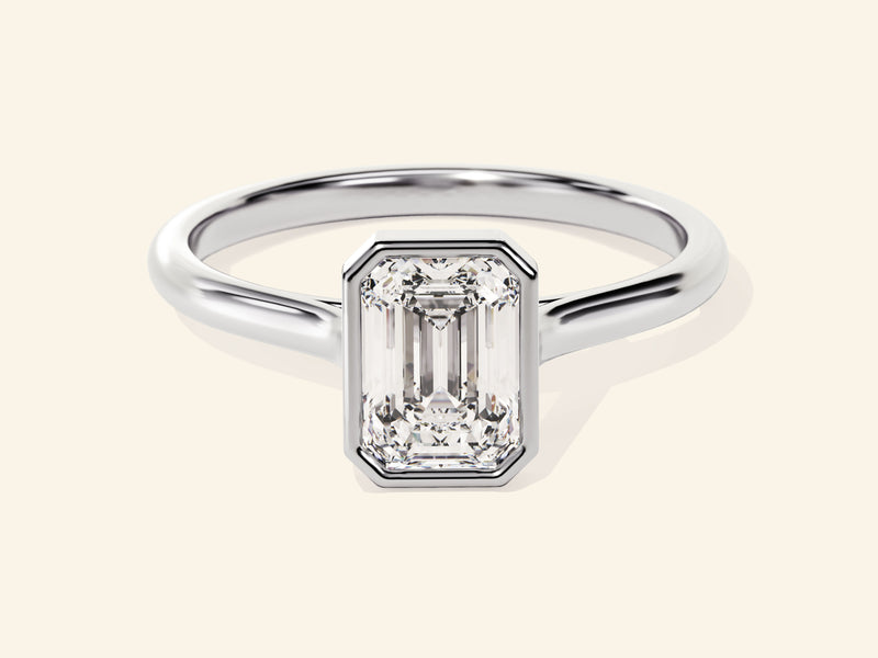 Bezel Emerald Engagement Ring