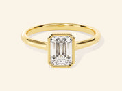 Bezel Emerald Engagement Ring