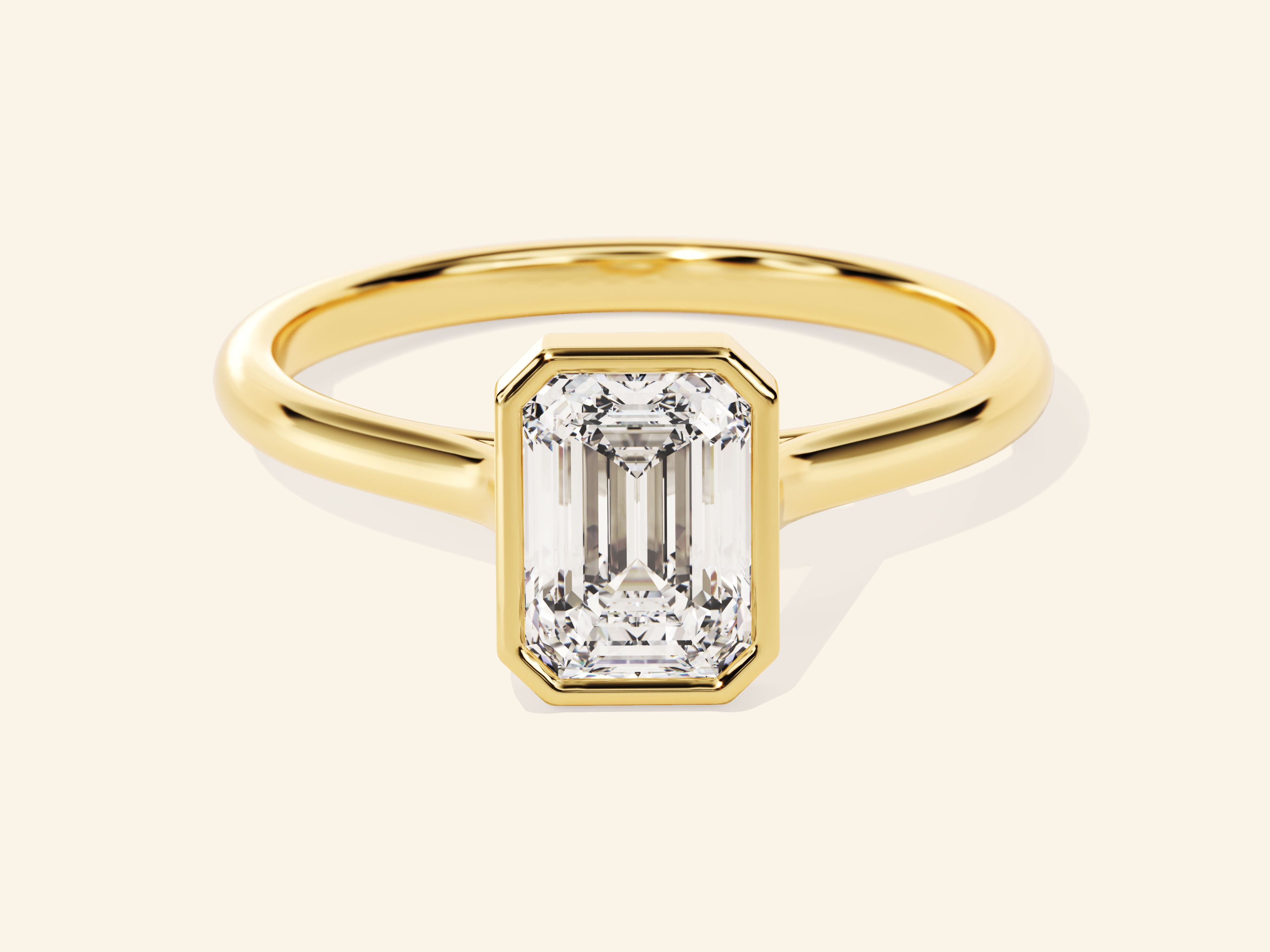 Bezel Emerald Engagement Ring