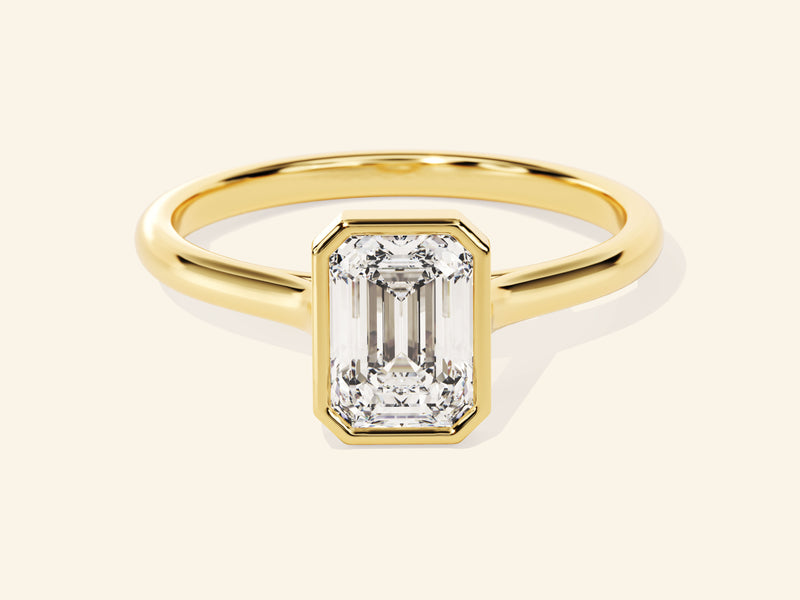 Bezel Emerald Engagement Ring