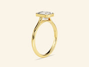 Bezel Emerald Engagement Ring