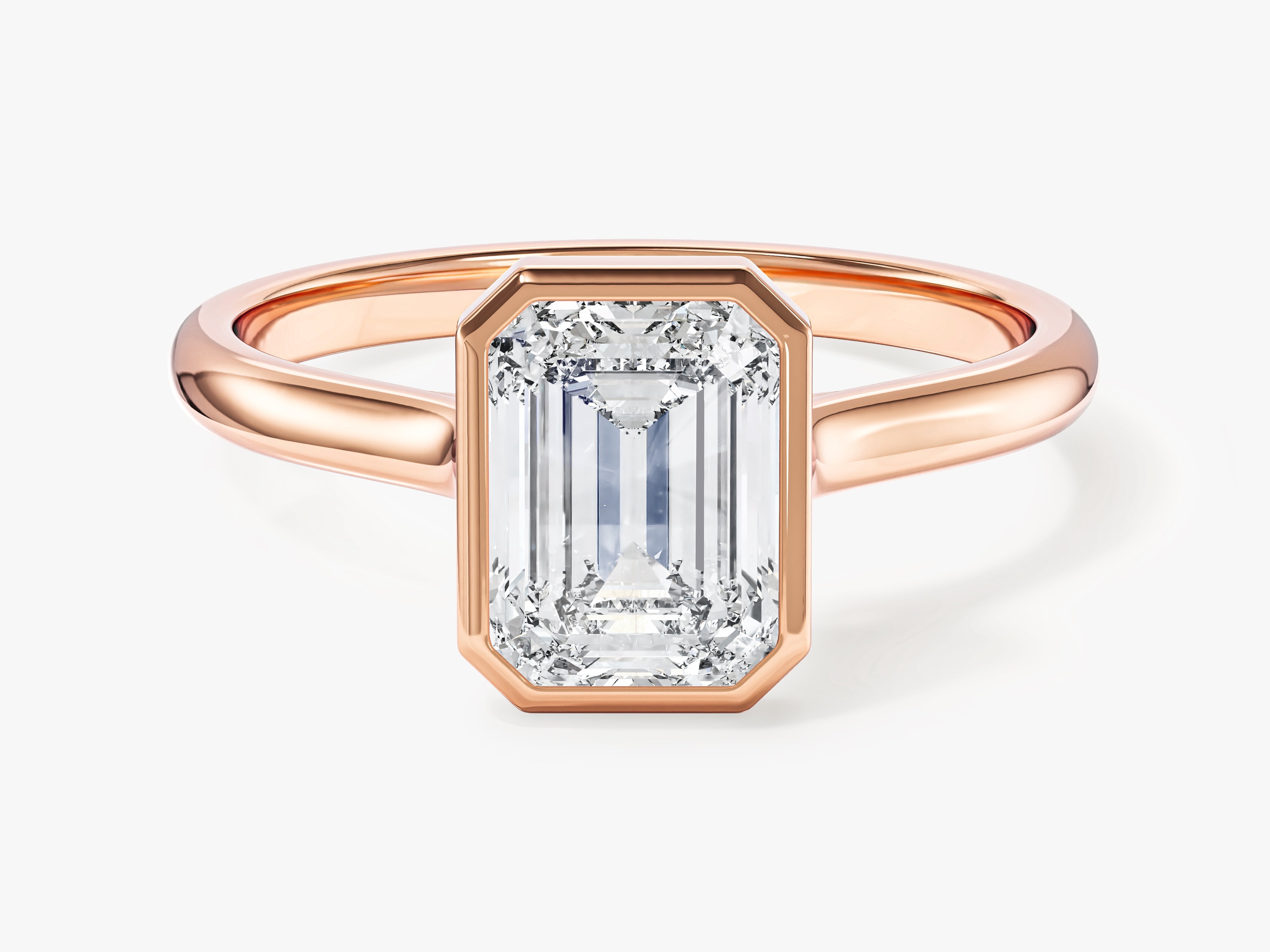 Bezel Emerald Engagement Ring