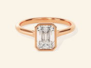 Bezel Emerald Engagement Ring