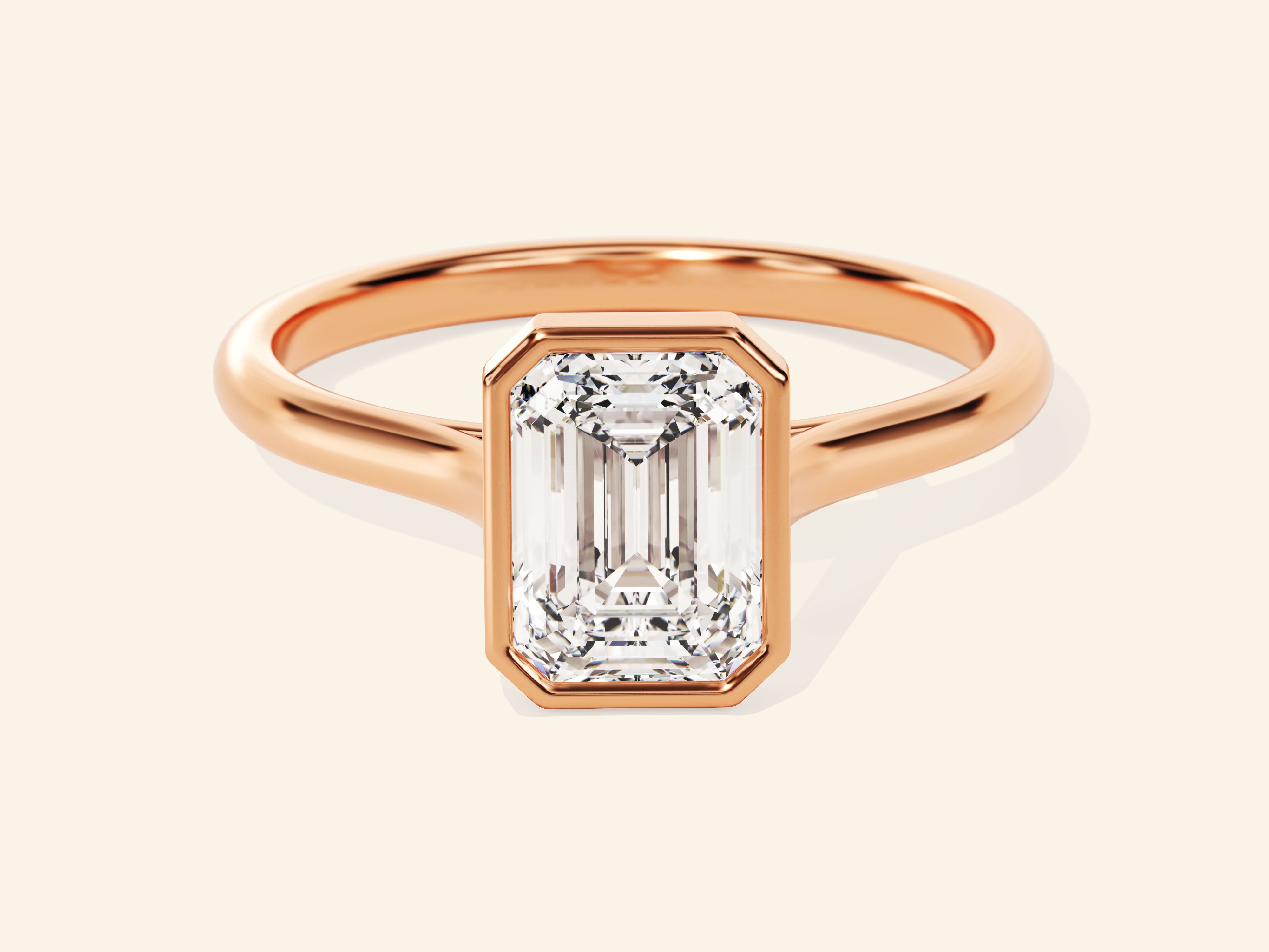 Bezel Emerald Engagement Ring