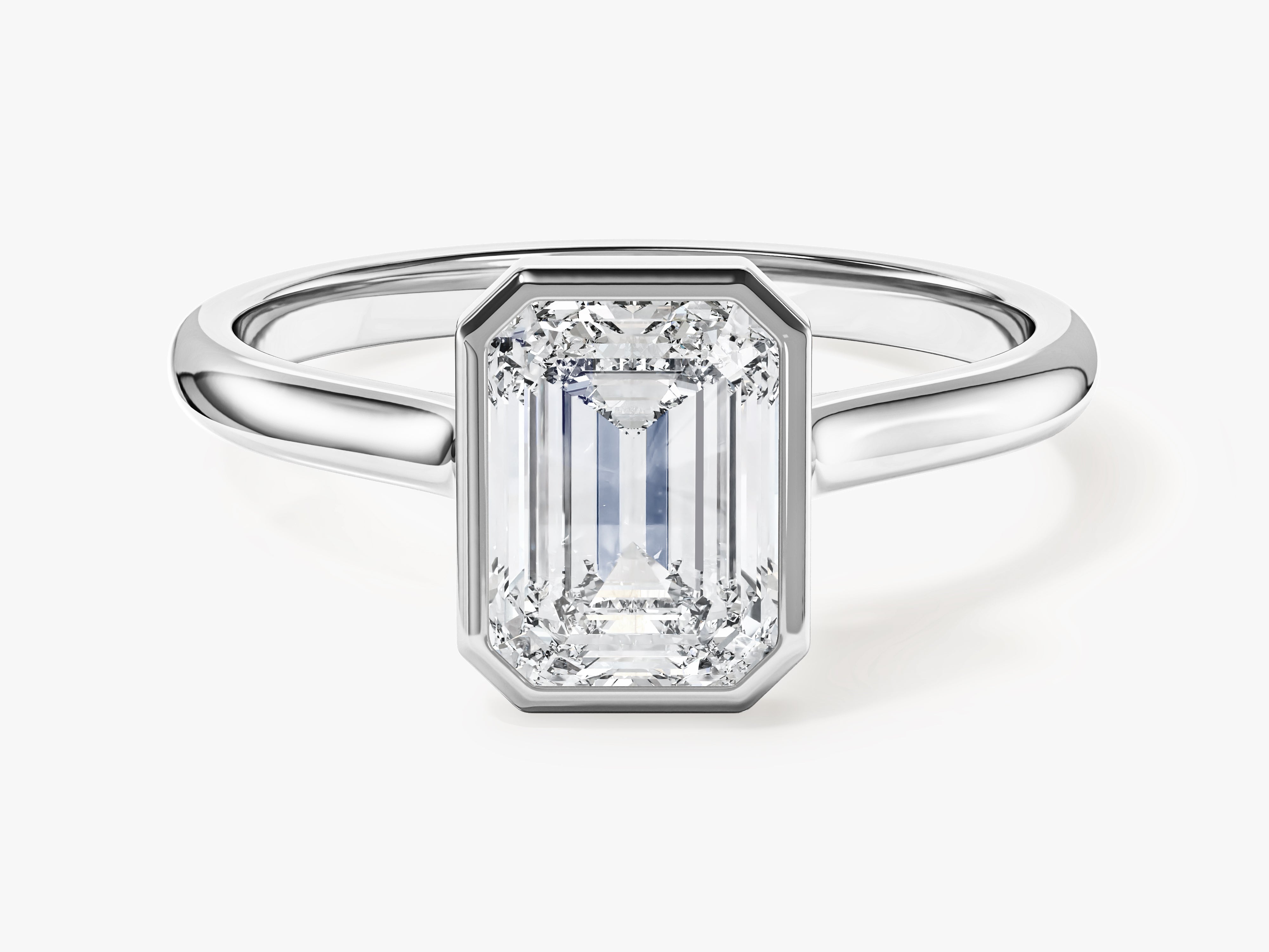 Bezel Emerald Engagement Ring
