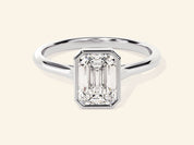 Bezel Emerald Engagement Ring