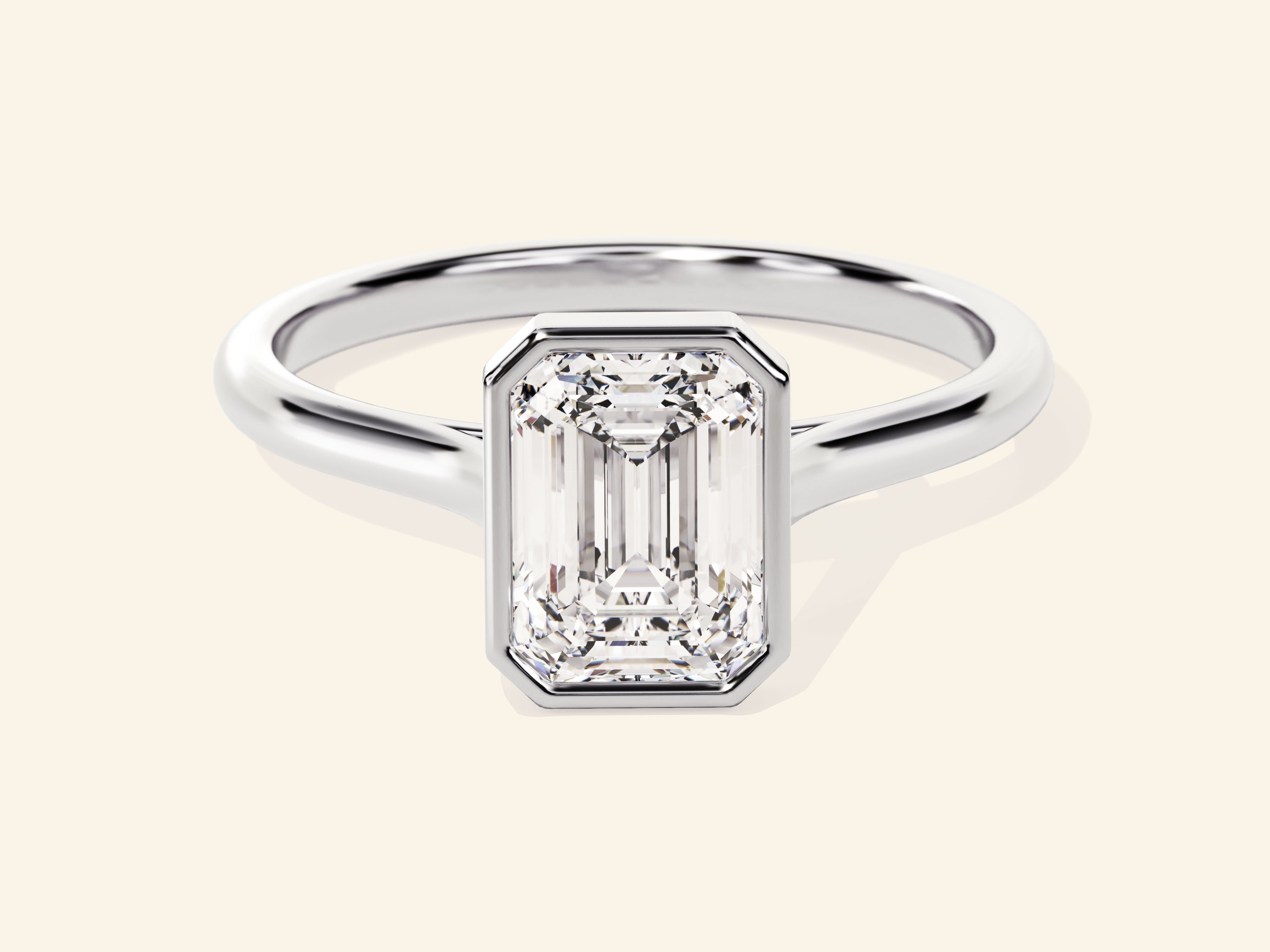 Bezel Emerald Engagement Ring