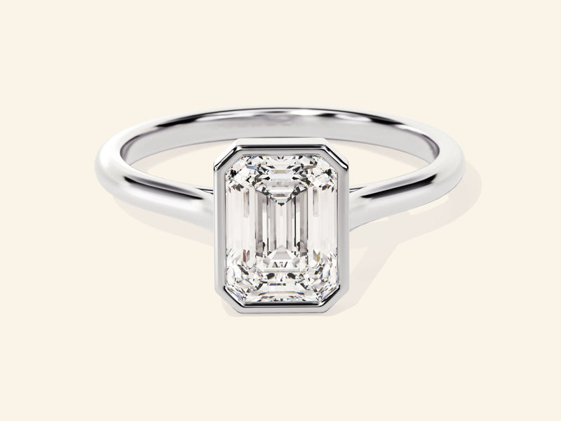 Bezel Emerald Engagement Ring