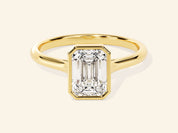 Bezel Emerald Engagement Ring