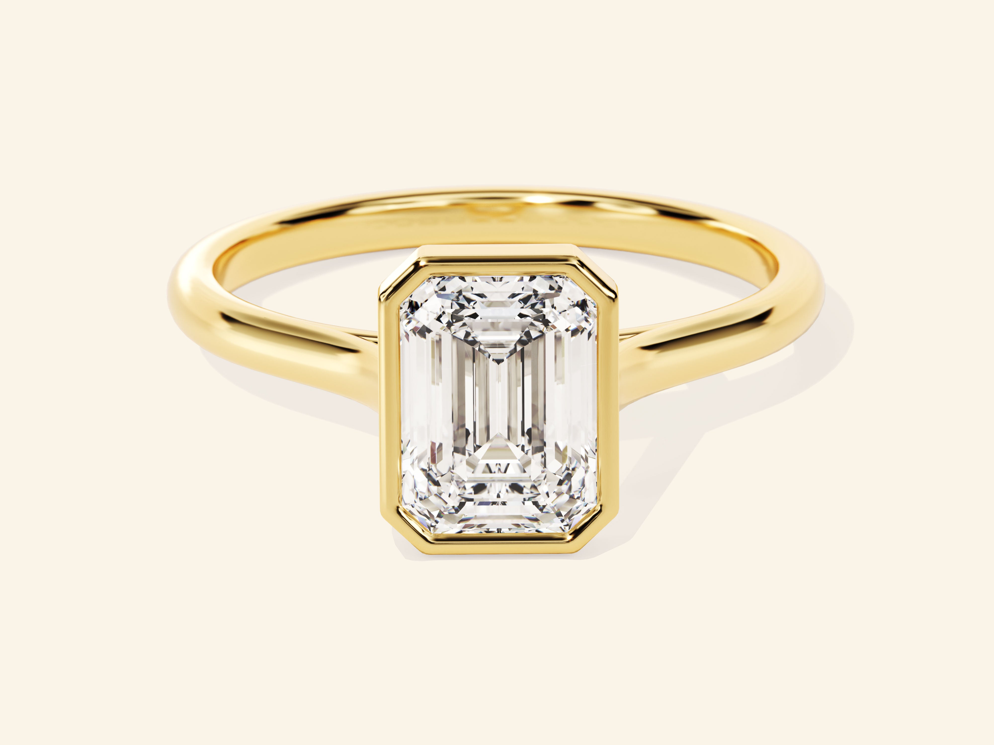 Bezel Emerald Engagement Ring