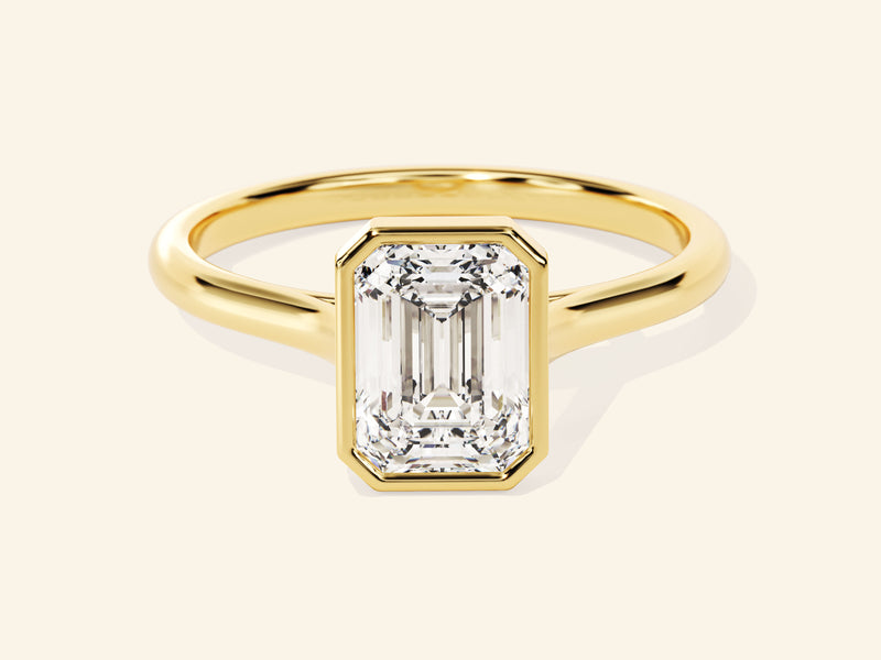 Bezel Emerald Engagement Ring