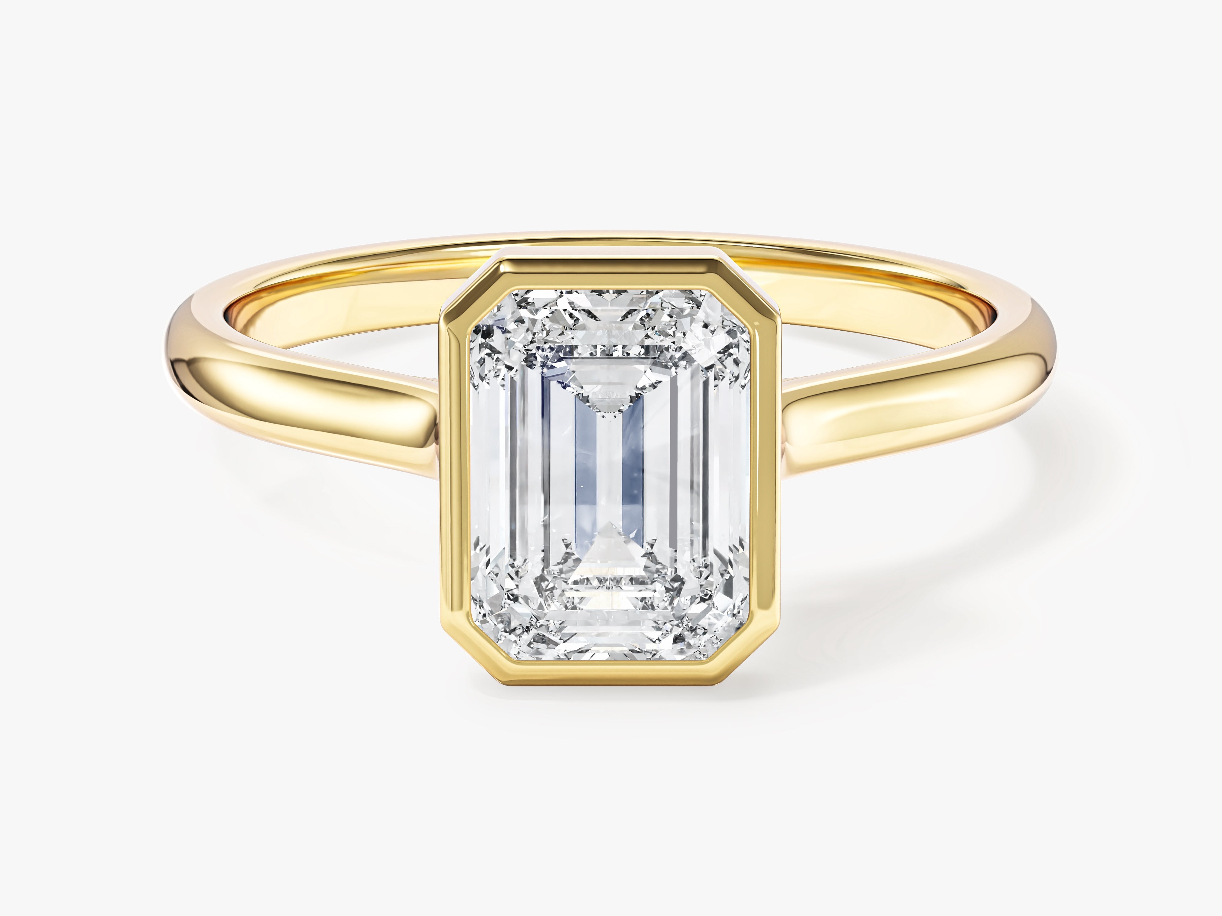 Bezel Emerald Engagement Ring