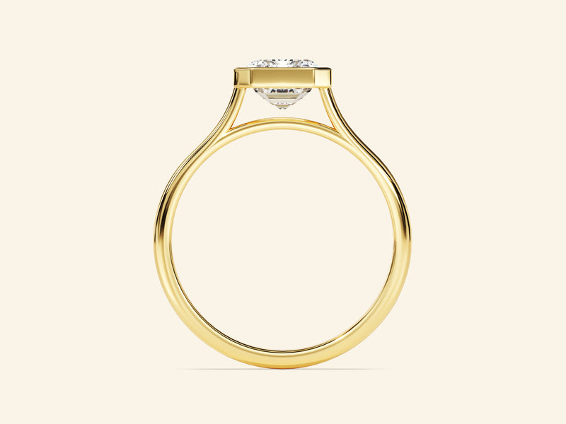 Bezel Emerald Engagement Ring