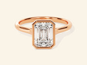 Bezel Emerald Engagement Ring