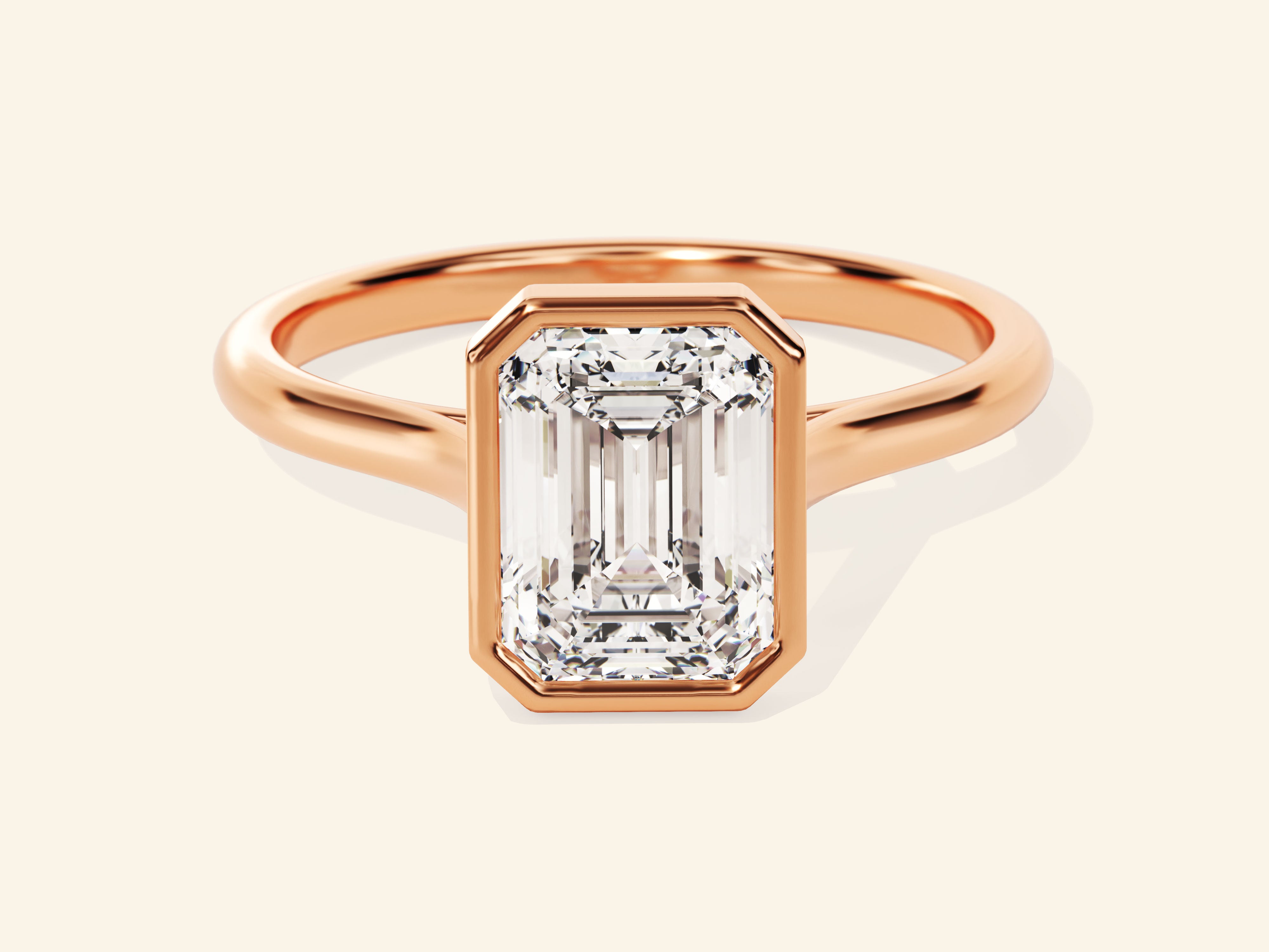 Bezel Emerald Engagement Ring