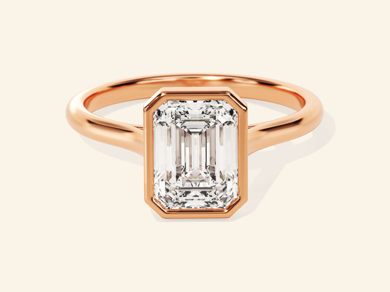 Bezel Emerald Engagement Ring