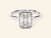 Bezel Emerald Engagement Ring