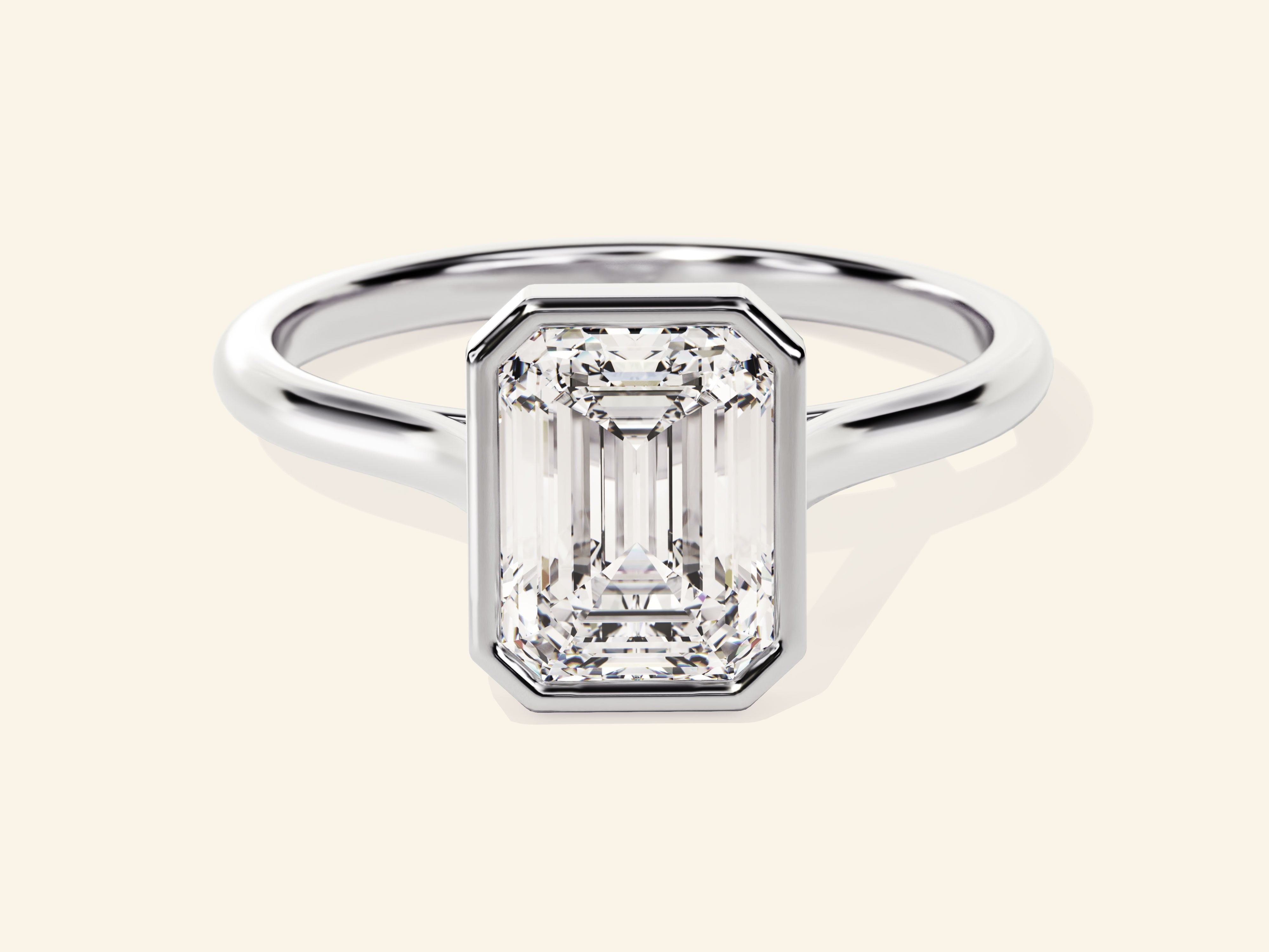 Bezel Emerald Engagement Ring