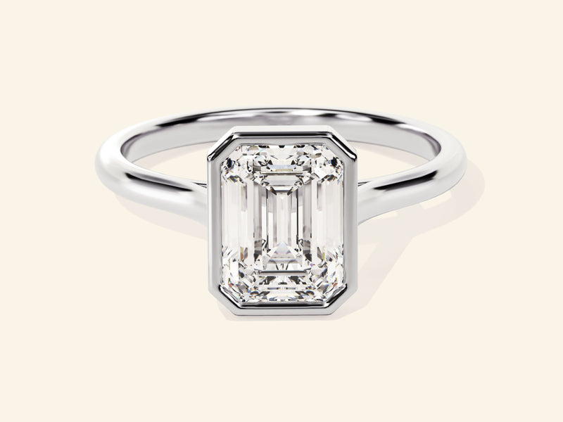 Bezel Emerald Engagement Ring
