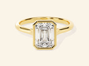 Bezel Emerald Engagement Ring