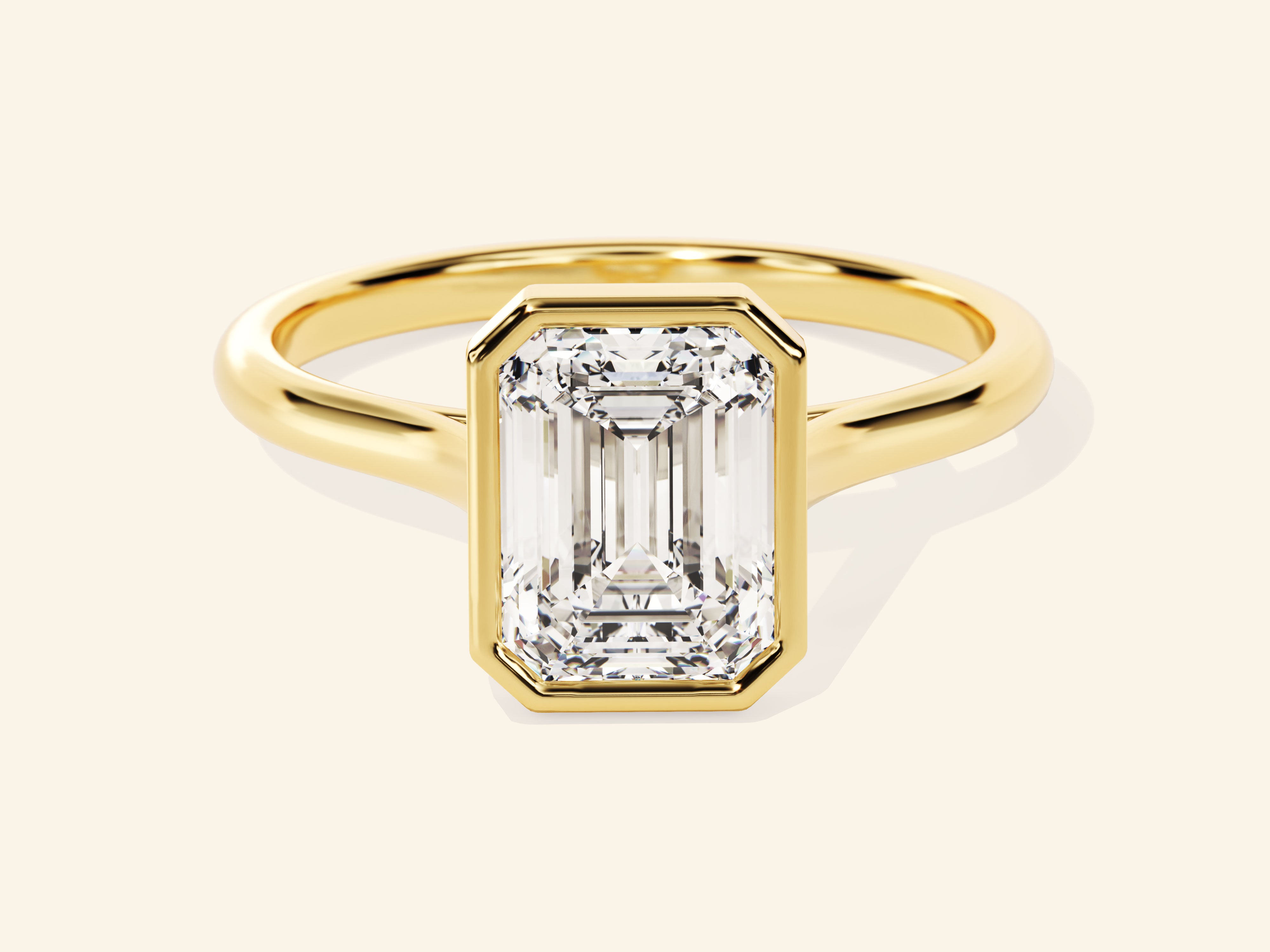 Bezel Emerald Engagement Ring