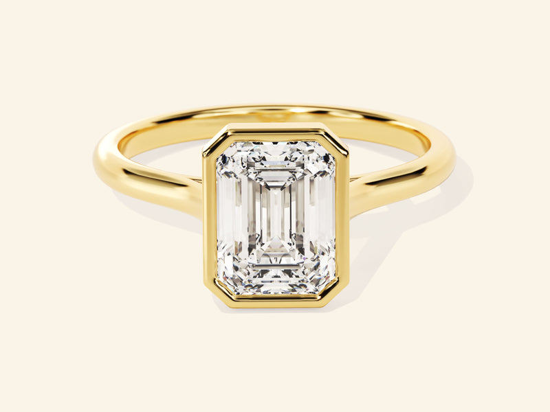 Bezel Emerald Engagement Ring