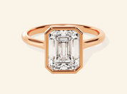 Bezel Emerald Engagement Ring