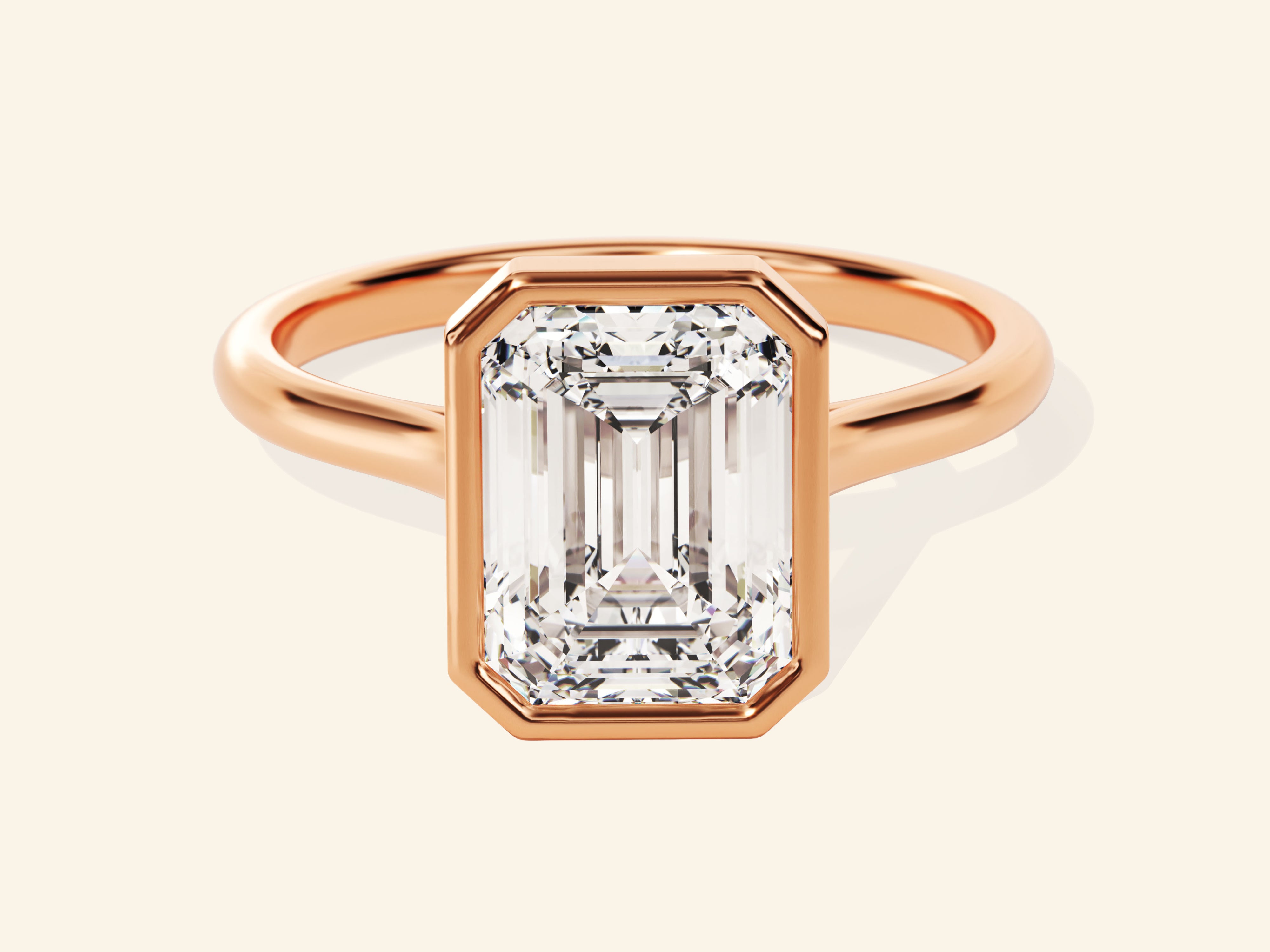 Bezel Emerald Engagement Ring