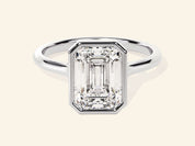 Bezel Emerald Engagement Ring