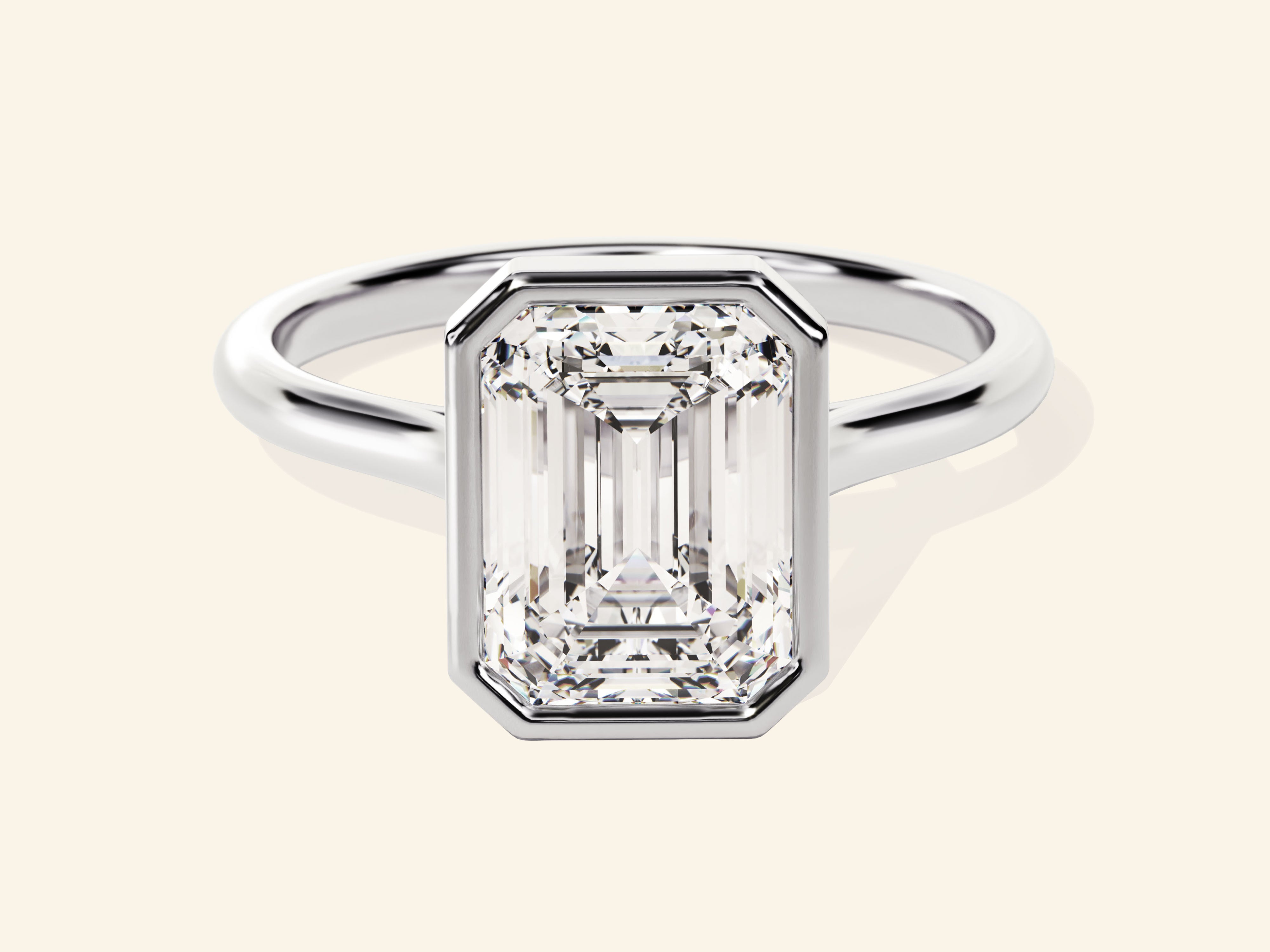 Bezel Emerald Engagement Ring