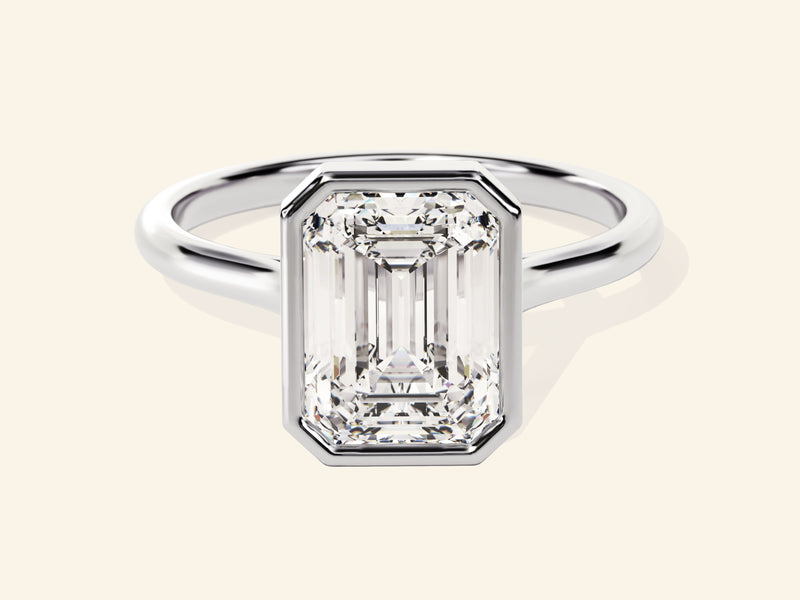 Bezel Emerald Engagement Ring