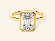 Bezel Emerald Engagement Ring