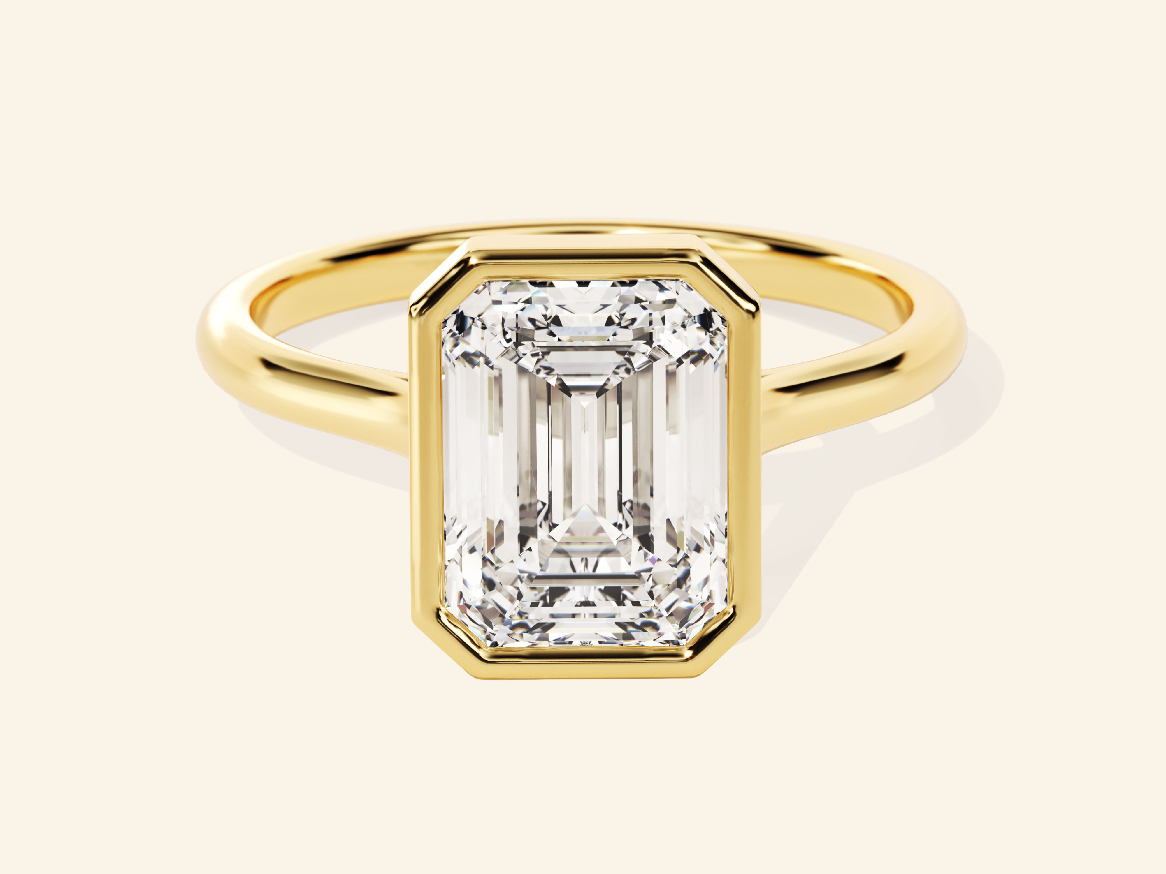 Bezel Emerald Engagement Ring