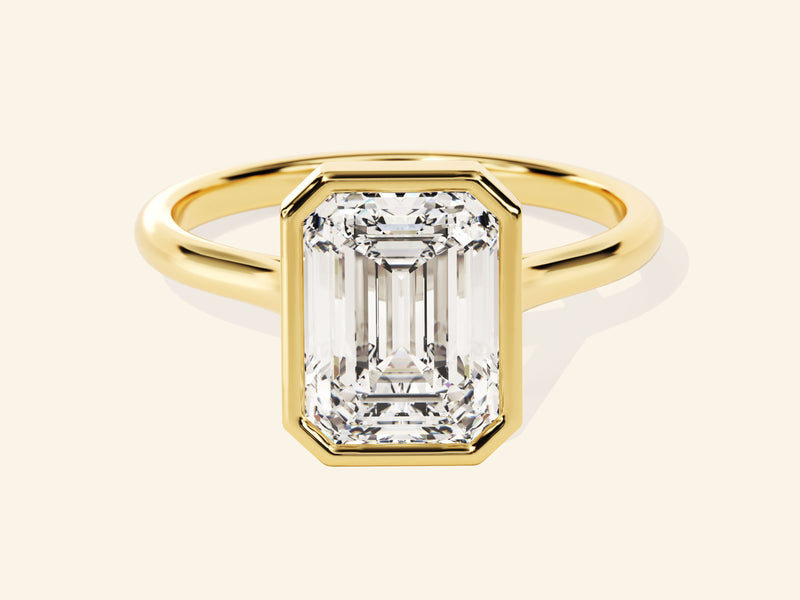 Bezel Emerald Engagement Ring