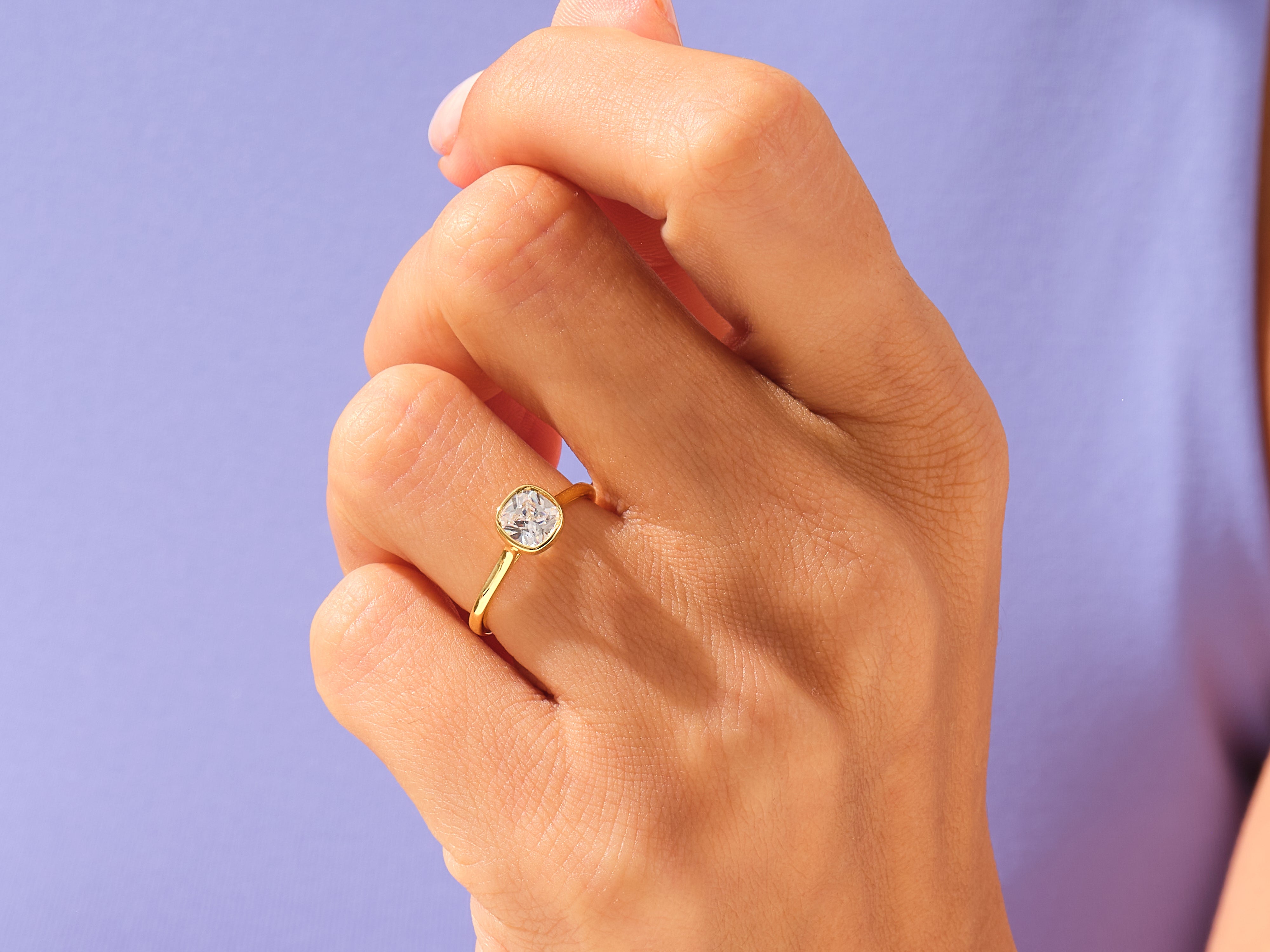Bezel Cushion Engagement Ring