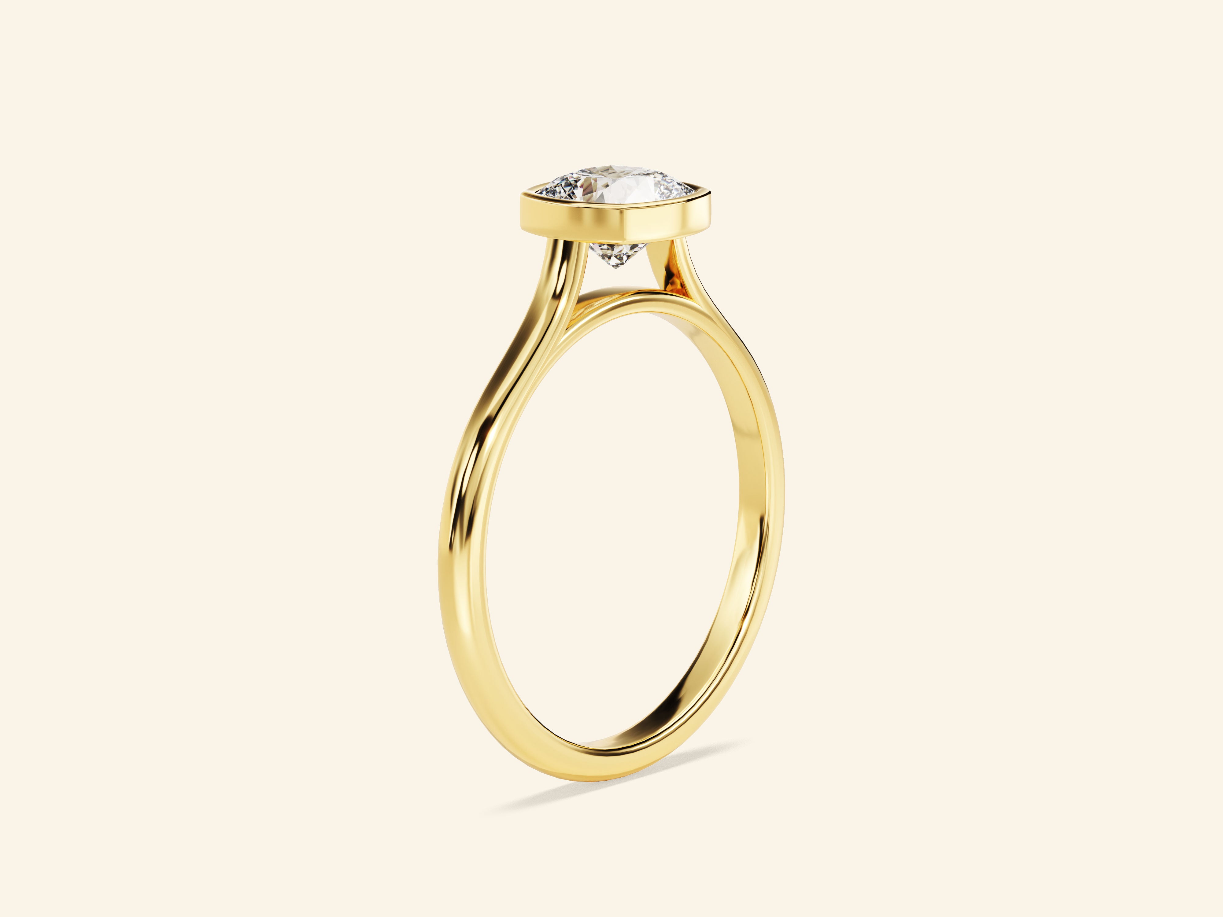 Bezel Cushion Engagement Ring