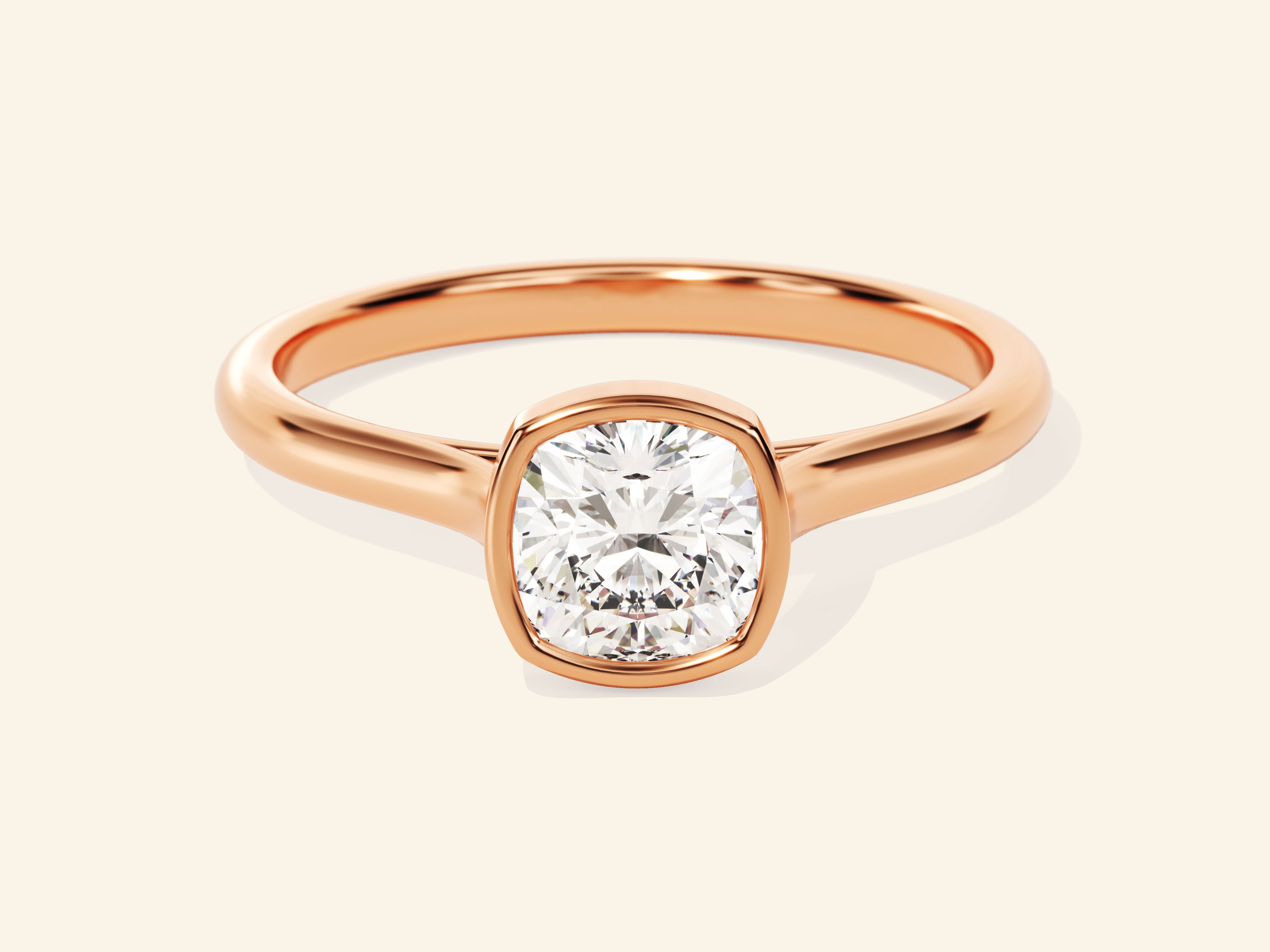 Bezel Cushion Engagement Ring