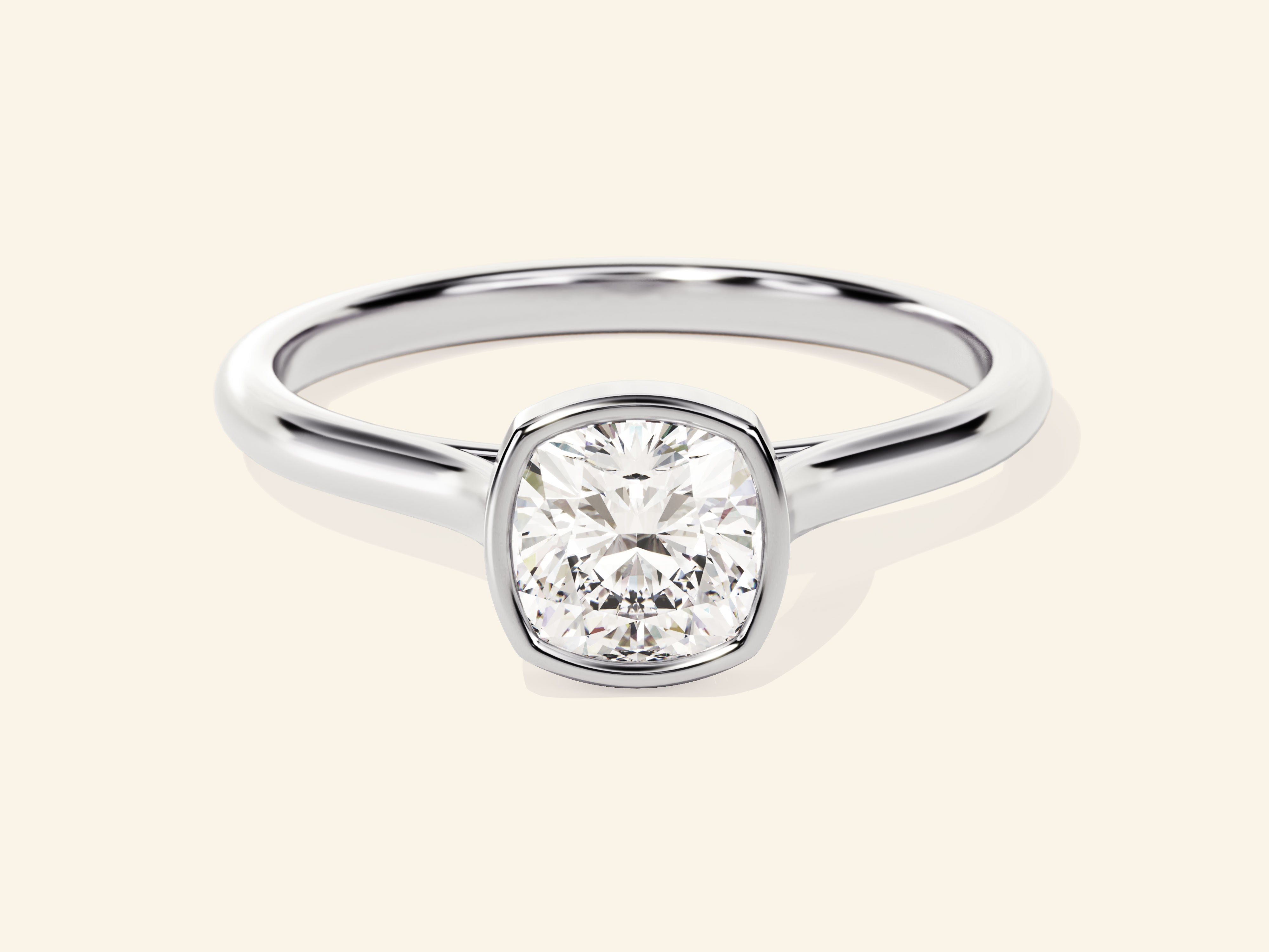 Bezel Cushion Engagement Ring