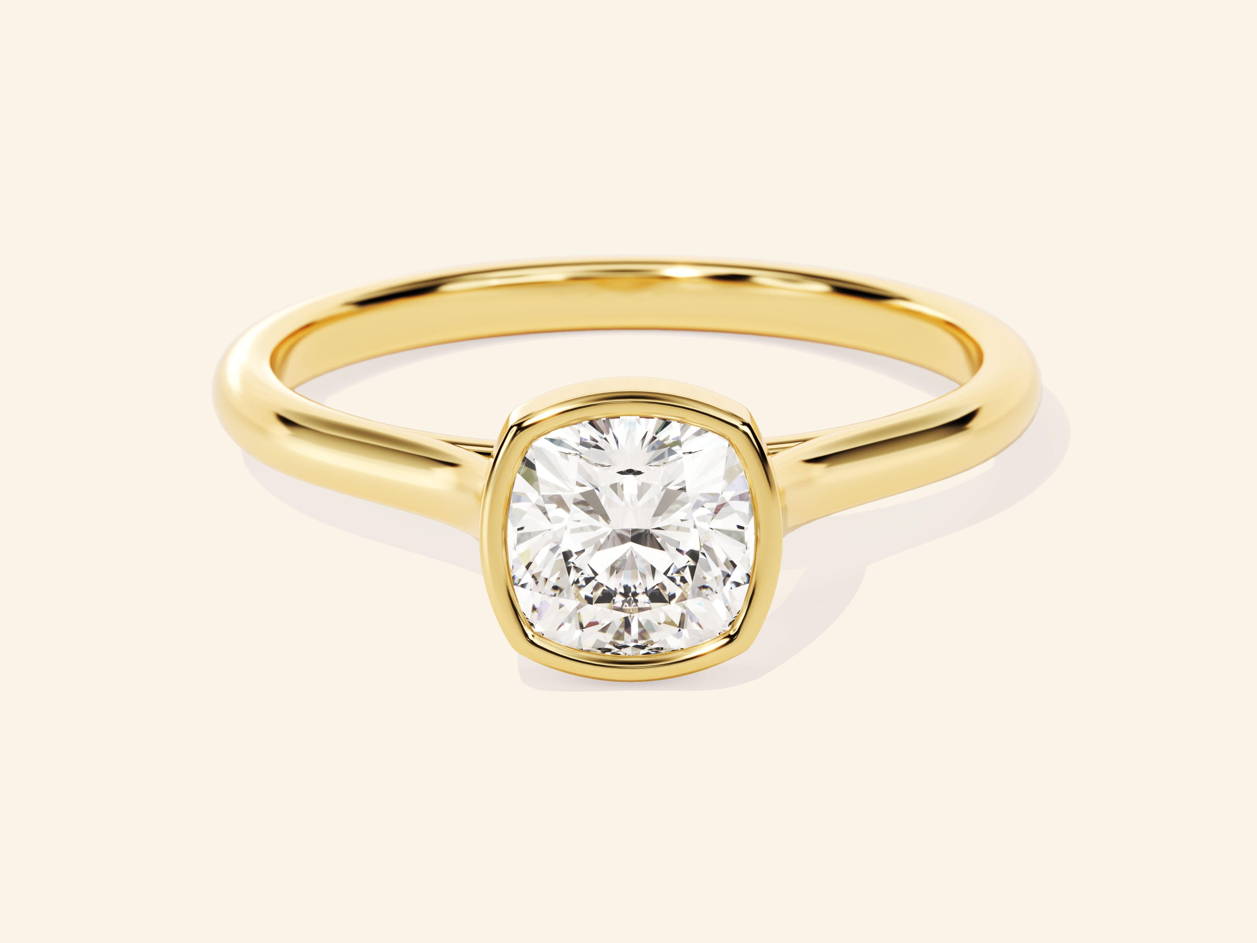 Bezel Cushion Engagement Ring