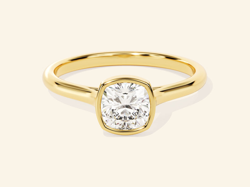 Bezel Cushion Engagement Ring