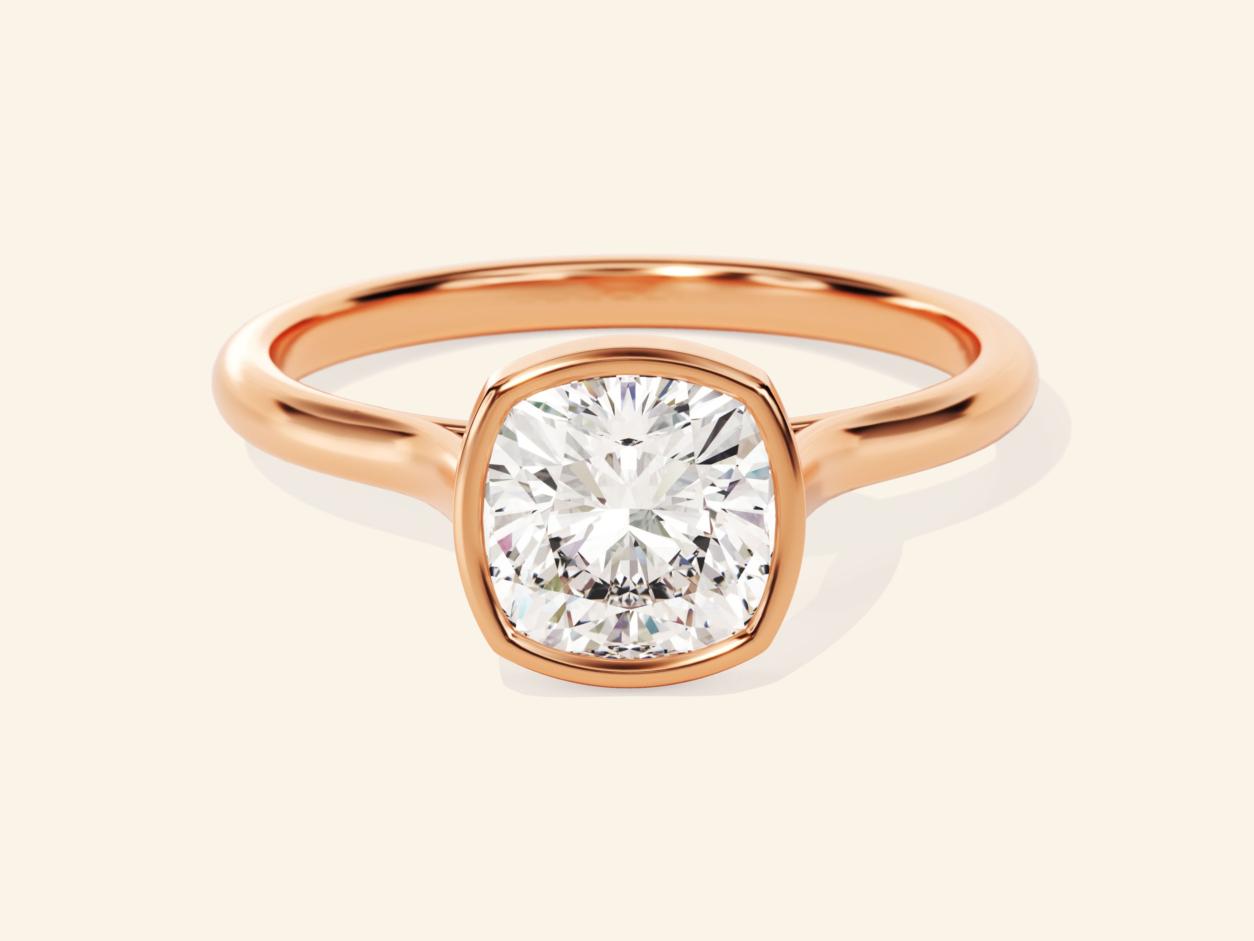 Bezel Cushion Engagement Ring