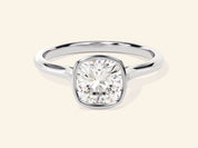 Bezel Cushion Engagement Ring