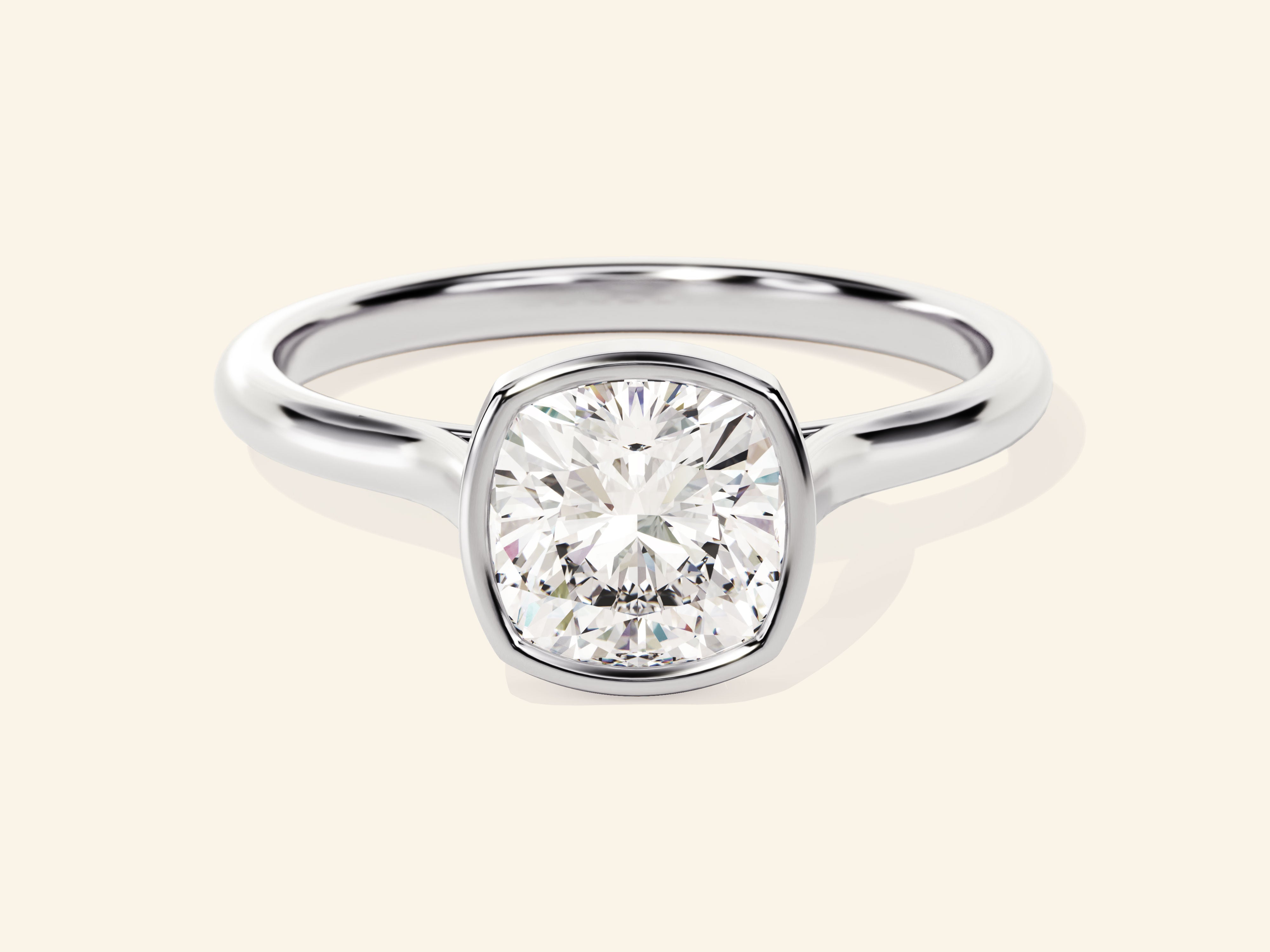 Bezel Cushion Engagement Ring