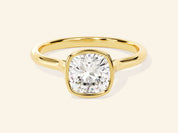 Bezel Cushion Engagement Ring